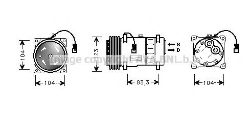 AVA QUALITY COOLING CNK177 Компрессор, кондиционер для PEUGEOT 205 II (Пежо 205 2) AVA QUALITY COOLING CNK177 Компрессор, кондиционер для PEUGEOT 205 II (Пежо 205 2)