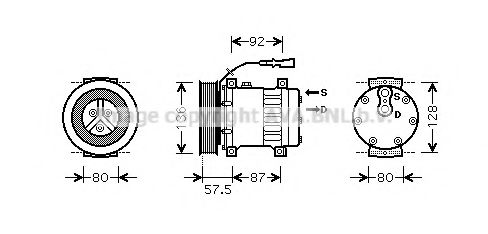AVA QUALITY COOLING DFAK033 Компрессор, кондиционер для DAF CF 85 (Даф Cф 85)