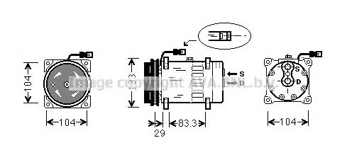 AVA QUALITY COOLING DFK026 Компрессор, кондиционер для DAF 85 CF (Даф 85 cф) AVA QUALITY COOLING DFK026 Компрессор, кондиционер для DAF 85 CF (Даф 85 cф)