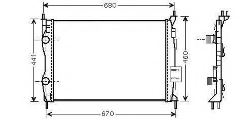 AVA QUALITY COOLING DNA2278 Радиатор, охлаждение двигателя 