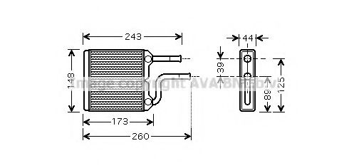 AVA QUALITY COOLING DU6059 Теплообменник, отопление салона для DAIHATSU MIRA III (Дайхатсу Мира 3) AVA QUALITY COOLING DU6059 Теплообменник, отопление салона для DAIHATSU MIRA III (Дайхатсу Мира 3)