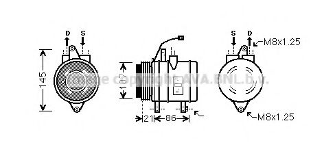 AVA QUALITY COOLING DWK079 Компрессор, кондиционер для DAEWOO MATIZ (Дэу Матиз) AVA QUALITY COOLING DWK079 Компрессор, кондиционер для DAEWOO MATIZ (Дэу Матиз)