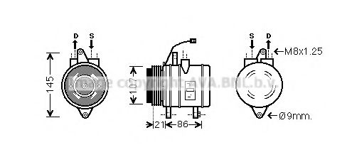 AVA QUALITY COOLING DWK097 Компрессор, кондиционер для CHEVROLET SPARK (Шевроле Спарк) AVA QUALITY COOLING DWK097 Компрессор, кондиционер для CHEVROLET SPARK (Шевроле Спарк)