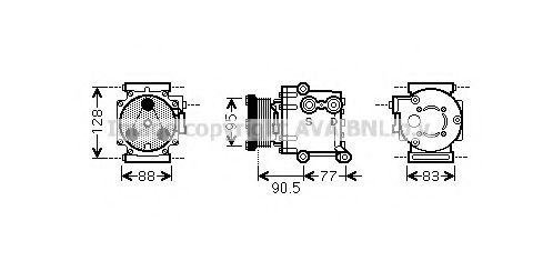 AVA QUALITY COOLING FDK434 Компрессор, кондиционер для FORD FIESTA V (Форд Фиеста 5) AVA QUALITY COOLING FDK434 Компрессор, кондиционер для FORD FIESTA V (Форд Фиеста 5)