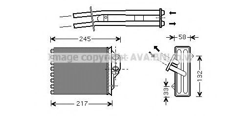 AVA QUALITY COOLING FT6304 Теплообменник, отопление салона для FIAT 500 C (Фиат 500 c) AVA QUALITY COOLING FT6304 Теплообменник, отопление салона для FIAT 500 C (Фиат 500 c)