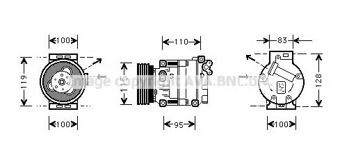 AVA QUALITY COOLING FTK033 Компрессор, кондиционер 