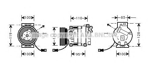 AVA QUALITY COOLING FTK034 Компрессор, кондиционер 