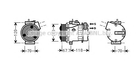AVA QUALITY COOLING FTK384 Компрессор, кондиционер 