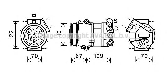 AVA QUALITY COOLING FTK408 Компрессор, кондиционер 