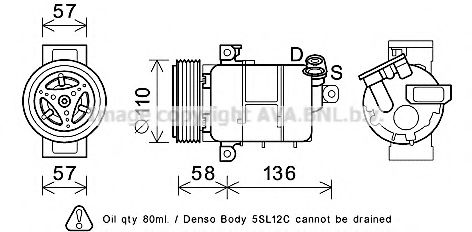 AVA QUALITY COOLING FTK446 Компрессор, кондиционер 