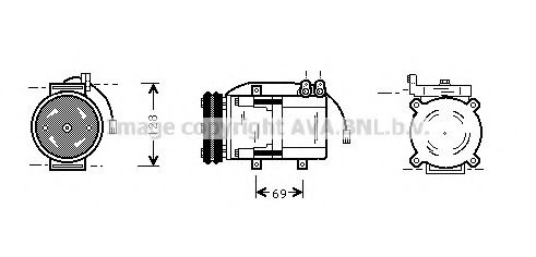 AVA QUALITY COOLING HYK063 Компрессор, кондиционер для HYUNDAI GRACE (Хендай Граcэ) AVA QUALITY COOLING HYK063 Компрессор, кондиционер для HYUNDAI GRACE (Хендай Граcэ)