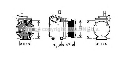 AVA QUALITY COOLING HYK065 Компрессор, кондиционер для HYUNDAI EXCEL (Хендай Эxcэл) AVA QUALITY COOLING HYK065 Компрессор, кондиционер для HYUNDAI EXCEL (Хендай Эxcэл)