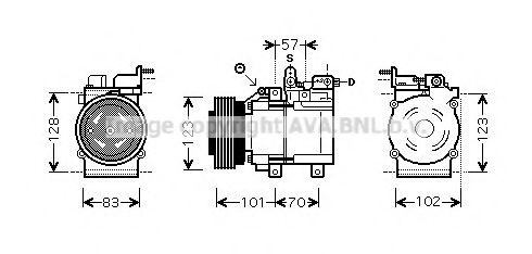 AVA QUALITY COOLING HYK209 Компрессор, кондиционер для KIA (Киа) AVA QUALITY COOLING HYK209 Компрессор, кондиционер для KIA (Киа)