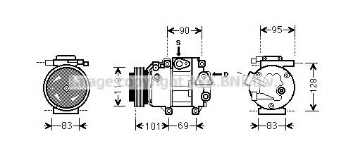 AVA QUALITY COOLING HYK237 Компрессор, кондиционер для KIA (Киа) AVA QUALITY COOLING HYK237 Компрессор, кондиционер для KIA (Киа)