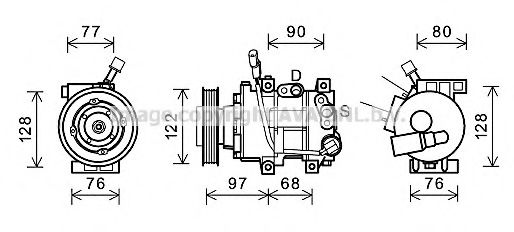 AVA QUALITY COOLING HYK273 Компрессор, кондиционер для KIA (Киа) AVA QUALITY COOLING HYK273 Компрессор, кондиционер для KIA (Киа)