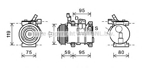 AVA QUALITY COOLING HYK319 Компрессор, кондиционер для HYUNDAI I20 (Хендай И20) AVA QUALITY COOLING HYK319 Компрессор, кондиционер для HYUNDAI I20 (Хендай И20)