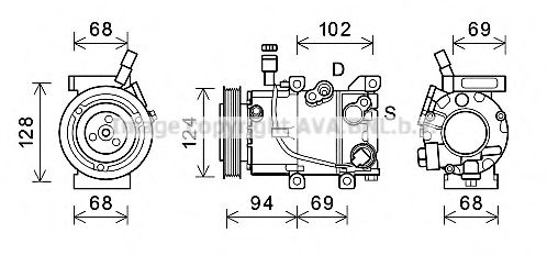 AVA QUALITY COOLING HYK442 Компрессор, кондиционер 