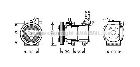 AVA QUALITY COOLING KAK051 Компрессор, кондиционер для KIA (Киа) AVA QUALITY COOLING KAK051 Компрессор, кондиционер для KIA (Киа)