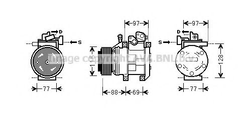 AVA QUALITY COOLING KAK124 Компрессор, кондиционер для KIA (Киа) AVA QUALITY COOLING KAK124 Компрессор, кондиционер для KIA (Киа)