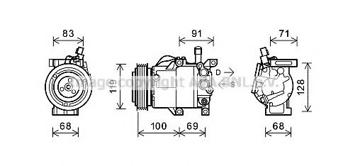 AVA QUALITY COOLING KAK144 Компрессор, кондиционер для KIA (Киа) AVA QUALITY COOLING KAK144 Компрессор, кондиционер для KIA (Киа)