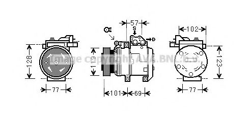 AVA QUALITY COOLING KAK146 Компрессор, кондиционер для KIA (Киа) AVA QUALITY COOLING KAK146 Компрессор, кондиционер для KIA (Киа)