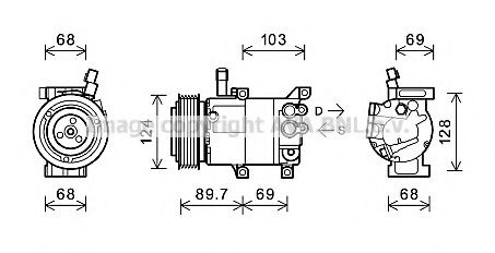 AVA QUALITY COOLING KAK159 Компрессор, кондиционер для KIA (Киа) AVA QUALITY COOLING KAK159 Компрессор, кондиционер для KIA (Киа)