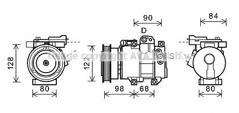 AVA QUALITY COOLING KAK192 Компрессор, кондиционер для KIA (Киа) AVA QUALITY COOLING KAK192 Компрессор, кондиционер для KIA (Киа)