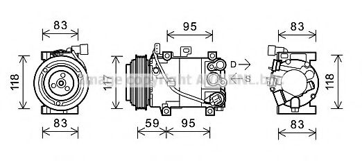 AVA QUALITY COOLING KAK193 Компрессор, кондиционер для KIA (Киа) AVA QUALITY COOLING KAK193 Компрессор, кондиционер для KIA (Киа)