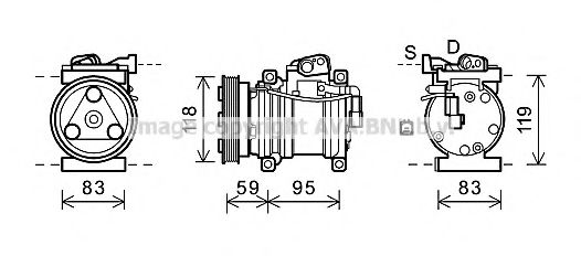 AVA QUALITY COOLING KAK200 Компрессор, кондиционер для KIA (Киа) AVA QUALITY COOLING KAK200 Компрессор, кондиционер для KIA (Киа)