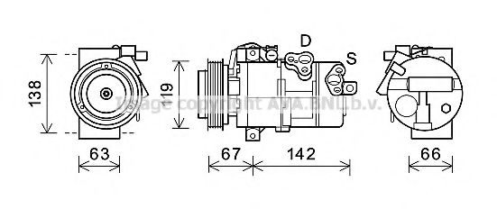 AVA QUALITY COOLING KAK216 Компрессор, кондиционер для KIA (Киа) AVA QUALITY COOLING KAK216 Компрессор, кондиционер для KIA (Киа)