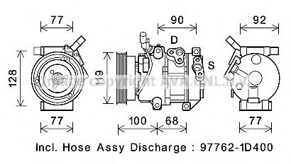 AVA QUALITY COOLING KAK267 Компрессор, кондиционер для KIA (Киа) AVA QUALITY COOLING KAK267 Компрессор, кондиционер для KIA (Киа)