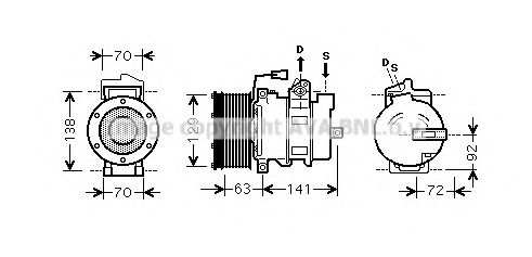 AVA QUALITY COOLING MEK249 Компрессор, кондиционер 