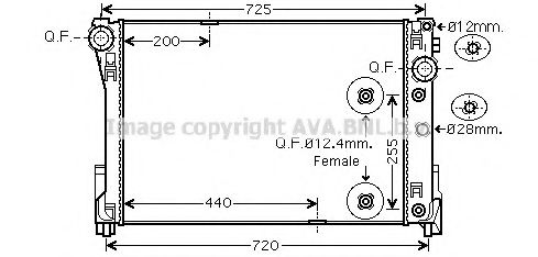 AVA QUALITY COOLING MSA2491 Радиатор, охлаждение двигателя 