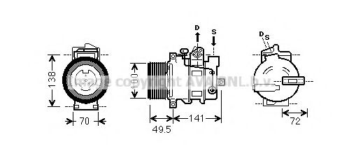 AVA QUALITY COOLING MSK476 Компрессор, кондиционер 