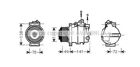 AVA QUALITY COOLING MSK560 Компрессор, кондиционер 