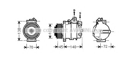 AVA QUALITY COOLING MSK561 Компрессор, кондиционер 