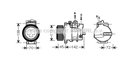 AVA QUALITY COOLING MSK570 Компрессор, кондиционер 