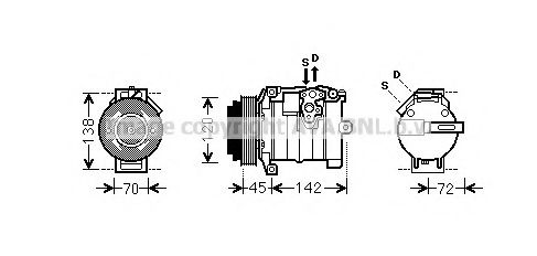AVA QUALITY COOLING MSK574 Компрессор, кондиционер 