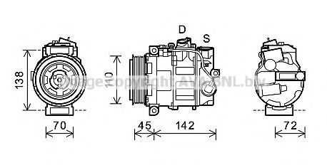 AVA QUALITY COOLING MSK585 Компрессор, кондиционер 