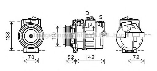 AVA QUALITY COOLING MSK588 Компрессор, кондиционер 