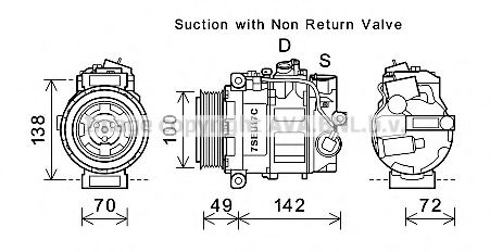 AVA QUALITY COOLING MSK638 Компрессор, кондиционер 