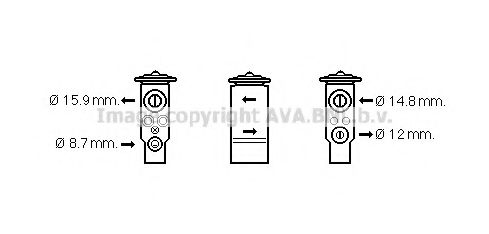 AVA QUALITY COOLING MT1253 Расширительный клапан, кондиционер для MITSUBISHI CEDIA (Митсубиши/митсубиси Cэдиа) AVA QUALITY COOLING MT1253 Расширительный клапан, кондиционер для MITSUBISHI CEDIA (Митсубиши/митсубиси Cэдиа)