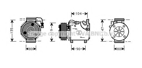 AVA QUALITY COOLING MTK020 Компрессор, кондиционер 