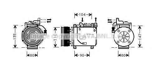 AVA QUALITY COOLING MTK038 Компрессор, кондиционер 