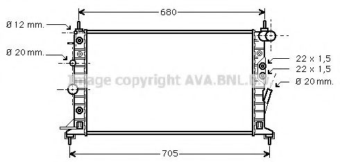 AVA QUALITY COOLING OLA2222 Радиатор, охлаждение двигателя 