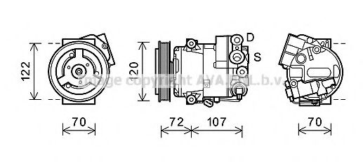 AVA QUALITY COOLING OLK595 Компрессор, кондиционер 