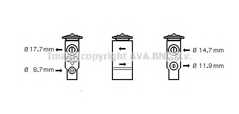 AVA QUALITY COOLING PE1350 Расширительный клапан, кондиционер для PEUGEOT 206 CC (Пежо 206 сс) AVA QUALITY COOLING PE1350 Расширительный клапан, кондиционер для PEUGEOT 206 CC (Пежо 206 сс)