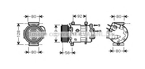 AVA QUALITY COOLING PEK320 Компрессор, кондиционер для PEUGEOT 407 (Пежо 407) AVA QUALITY COOLING PEK320 Компрессор, кондиционер для PEUGEOT 407 (Пежо 407)