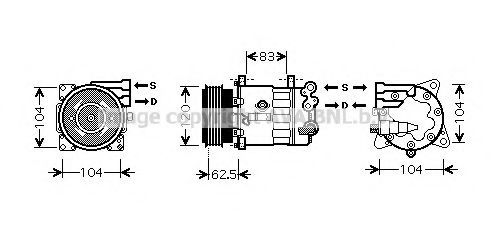 AVA QUALITY COOLING PEK321 Компрессор, кондиционер для PEUGEOT 407 (Пежо 407) AVA QUALITY COOLING PEK321 Компрессор, кондиционер для PEUGEOT 407 (Пежо 407)