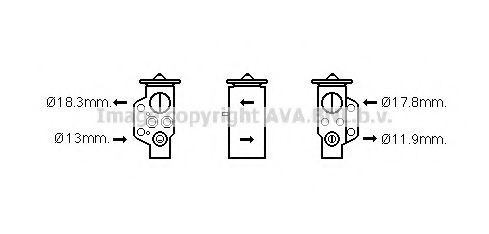 AVA QUALITY COOLING PR1076 Расширительный клапан, кондиционер для PORSCHE CAYENNE (Порше Cаъэннэ) AVA QUALITY COOLING PR1076 Расширительный клапан, кондиционер для PORSCHE CAYENNE (Порше Cаъэннэ)
